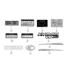 Emblemen - Stickers - Logo Kymco VP50 4-takt ACoak metallic