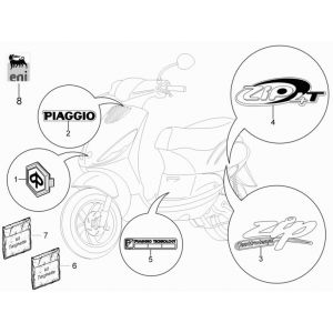 Emblemen - Stickers Piaggio Zip 2000 4-takt AC