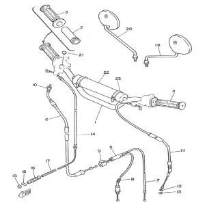 Stuur - kabels - spiegels Yamaha DT-50 MX