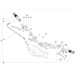 Stuur - Remcilinder- Gaskabel - Handvatten Vespa Sprint 50 4-takt IGET 3V Euro 5