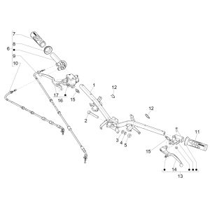 Stuur - Remcilinder- Gaskabel - Handvatten Piaggio Liberty 125 IGET 3V IE ABS Euro 4 2015-2019