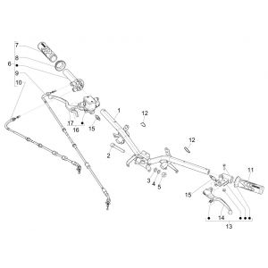 Stuur - Remcilinder- Gaskabel - Handvatten Piaggio Liberty 125 IGET 3V ABS Euro 5