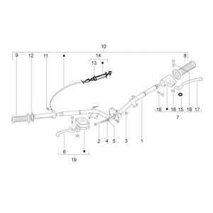 Stuur - Remcilinder - Remhevels - Handvatten Piaggio Liberty 50 2-takt AC