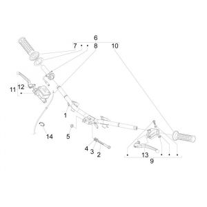 Stuur - Remcilinder - Remhevels - Handvatten Piaggio New Fly 4-takt 4V