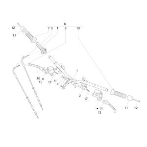 Stuur - Remcilinder- Gaskabel - Handvatten Vespa GTS 125 IE