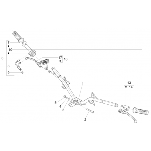Stuur - Remcilinder- Gaskabel - Handvatten Piaggio Fly 125 IE 4-takt 3V Euro 3