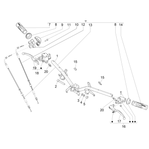 Stuur - Remcilinder- Gaskabel - Handvatten Piaggio Liberty 50 4-takt AC IGET 3V Euro 5