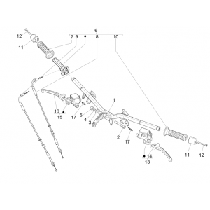 Stuur - Remcilinder- Gaskabel - Handvatten Vespa GTS 300 ie 2008-2016 (met en zonder ABS)