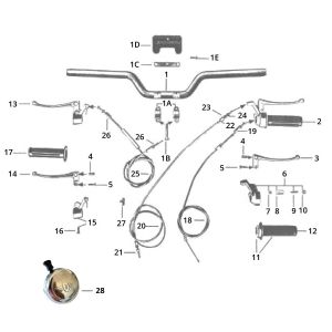Stuur - Remhendel - Handvatten - Kabels Zundapp GTS 50 517-40L5
