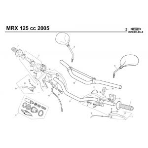 Stuur - Onderdelen stuur - Spiegels Rieju MRX 125 rood 2005 4-takt