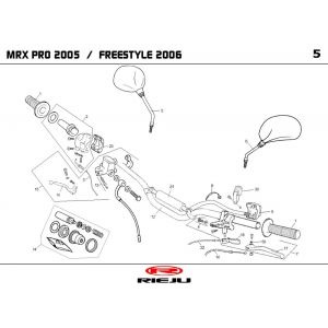 Stuur - Onderdelen stuur - Spiegels Rieju MRX pro zwart 2006 2-takt