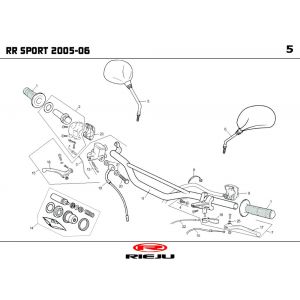 Stuur - Onderdelen stuur - Spiegels Rieju RR Sport zwart 2005 2-takt