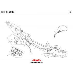 Stuur - Onderdelen stuur - Spiegels Rieju RRX blauw 2009 2-takt