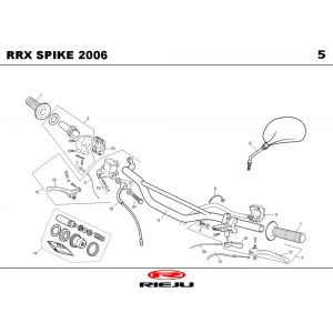 Stuur - Onderdelen stuur - Spiegels Rieju Spike-x zwart 2006 2-takt