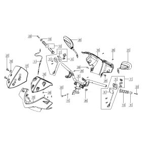 Stuur - Stuurkappen - Spiegels - Handvatten - Kabels Kymco Agility CITY 16 150