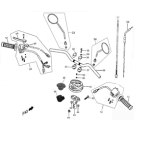 Stuur - Onderdelen stuur BTC Old Classic mat antraciet