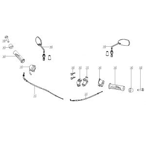 Stuur - Onderdelen stuur Kymco K-Pipe 4-takt Wit