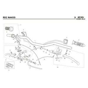 Stuur - Onderdelen stuur Rieju Rs2 Naked zwart 2009 2-takt