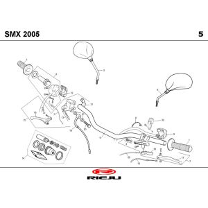 Stuur - Onderdelen stuur Rieju SMX p-up zwart 2008 2-takt