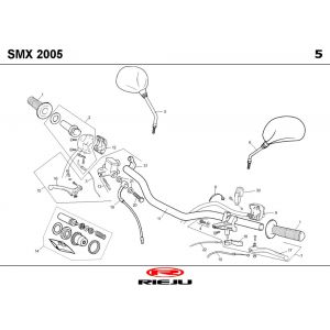 Stuur - Onderdelen stuur Rieju SMX zwart 2004 2-takt