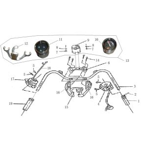 Stuur - Onderdelen stuur Turbho RG50 rood