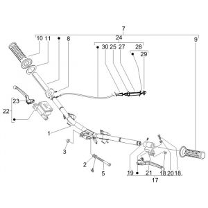 Stuur - Onderdelen stuur Vespa LX 50 4-takt 2V AC 25km/u