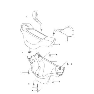 Stuurkappen- Spiegels Yamaha Bw's 2-takt