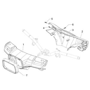 Stuurkappen Vespa S 50 4-takt 4V AC wit monte 544