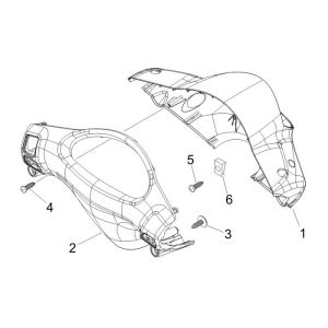 Stuurkappen Piaggio Fly 50 4-takt AC zilver 738