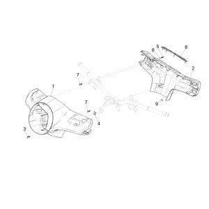 Stuurkappen Vespa GTS 300 HPE 4V IE ABS Euro 4 2019