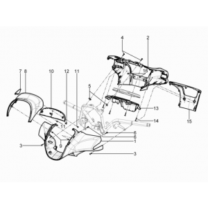 Stuurkappen Piaggio Beverly 350 Sport Touring Euro 3 2013-2014 zwart 94