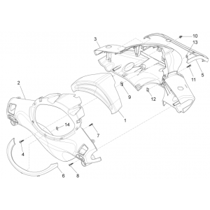 Stuurkappen Piaggio Fly 125 IE 4-takt 3V Euro 3