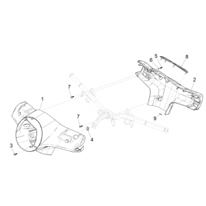 Stuurkappen Vespa GTS 125 IE ABS Euro 5 2021