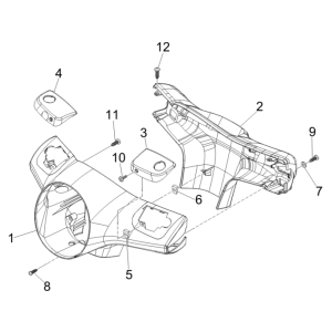 Stuurkappen Vespa GTS 250 ie 2005-2009 (met ABS) rood dragon 894