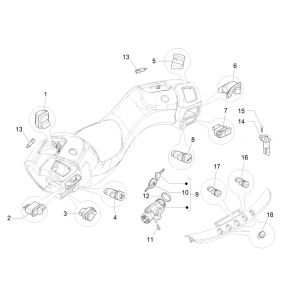 Stuurschakelaars Piaggio MP3 300 ie LT Business - Sport (met en zonder ABS) 2016-2018