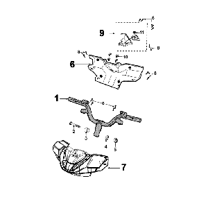 Stuur - Stuurkappen Peugeot Speedfight 4 50 4-takt AC Roodzwart
