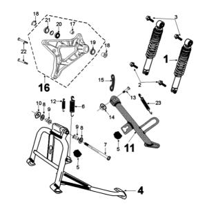 Suspension and stand Peugeot Tweet 125 EFI YO N SBC E4 2018-2020
