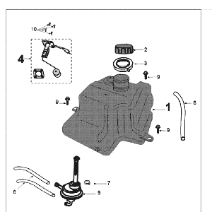 Benzinetank - Benzinepomp Peugeot Kisbee zwart