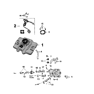 Benzinetank - Benzinepomp Peugeot Speedfight 4 50 4-takt AC Roodzwart