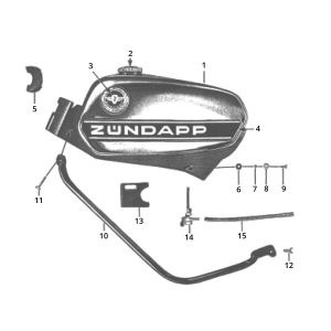 Benzinetank - Benzinekraan Zundapp C50 Sport 517-21LA