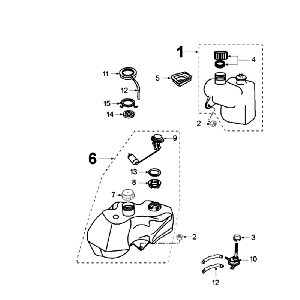 Benzinetank - Vacuümkraan Peugeot Elyseo zwart