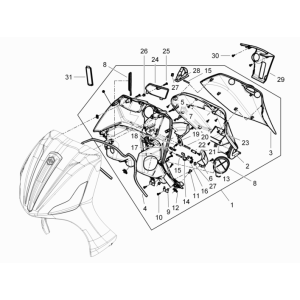 Beenschild Piaggio Beverly 350 Sport Touring Euro 3 2013-2014 grijs 760/B