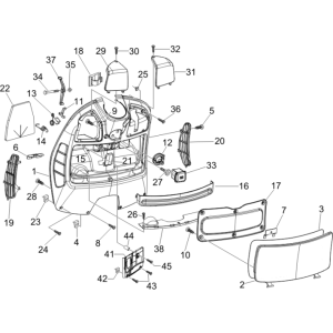 Beenschild Vespa GTS 250 ie 2005-2009 (met ABS) rood dragon 894