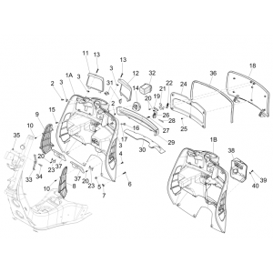 Beenschild Vespa GTS 250 ie 2005-2016 (zonder ABS) zwart 94