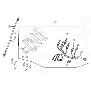 Kilometerteller - Cockpit Benzhou ZN50QT-36 creme