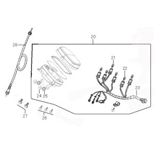 Kilometerteller - Cockpit Benzhou ZN50QT-36 zwart