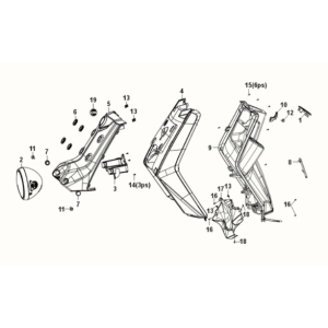 Top cover Sym E-XPRO 45KM/U 2020-2021 White (WH-8018P)