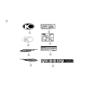 Emblemen - Stickers - Logo Kymco Nexxon 50 4-takt donkergrijs