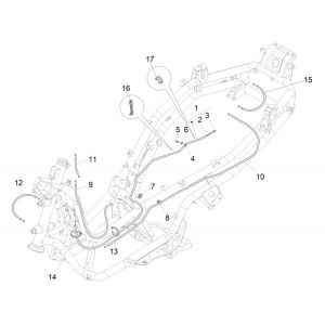 Remkabels - Tankklepkabel Piaggio MP3 300 ie LT Business - Sport (met en zonder ABS) 2016-2018