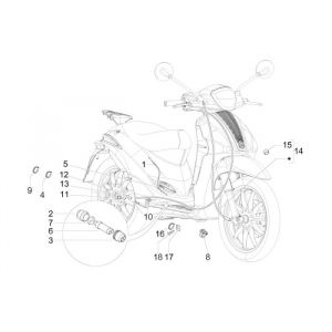 Kilometertellerkabel - Achterremkabel Piaggio Liberty 50 2-takt AC
